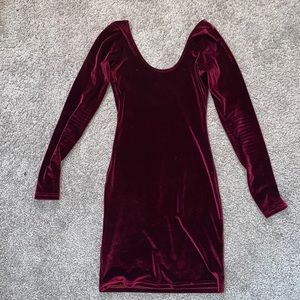 American Apparel red velvet dress